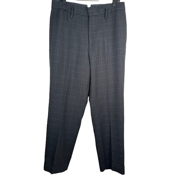 Marc By Marc Jacobs Mens Plaid Wool Blend Dress Pants 34x36 Straight Leg Buckle - Picture 1 of 9